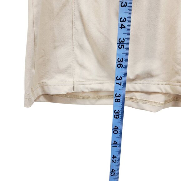 Beige Womens Short-Sleeve Square-Neck Dress With Pockets Size 2XL - Picture 5 of 8